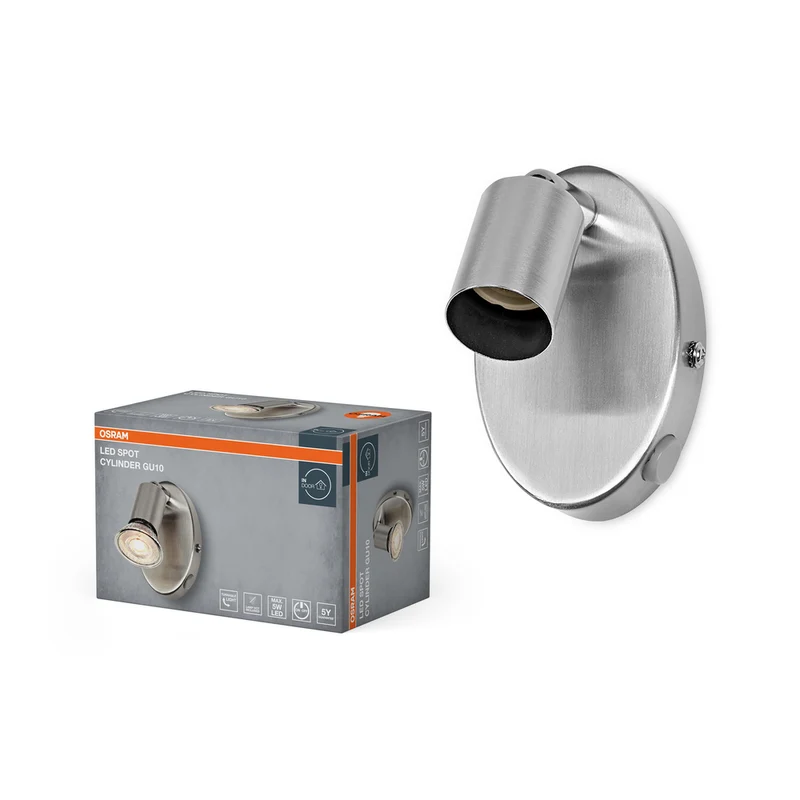 OSRAM LED Spot Cylinder Wandleuchte 1xGU10 Gebürstetes Nickel