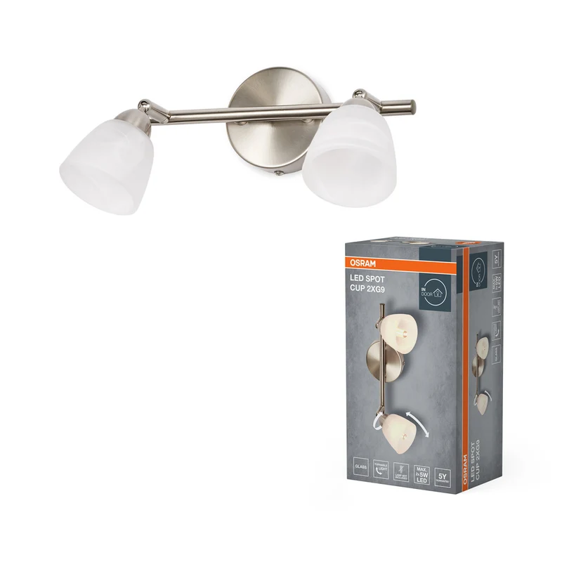 OSRAM LED Spot Cup Deckenleuchte 2xG9 Gebürstetes Nickel