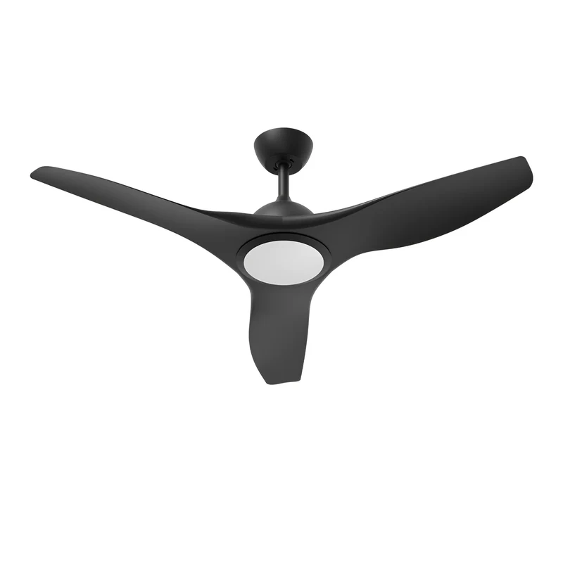 Braytron Deckenventilator Fancy mit LED-Licht 3CCT & Fernbedienung – Schwarz, 132 cm