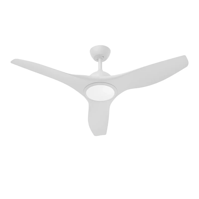 Braytron Deckenventilator Fancy mit LED-Licht 3CCT & Fernbedienung – Weiß, 132 cm