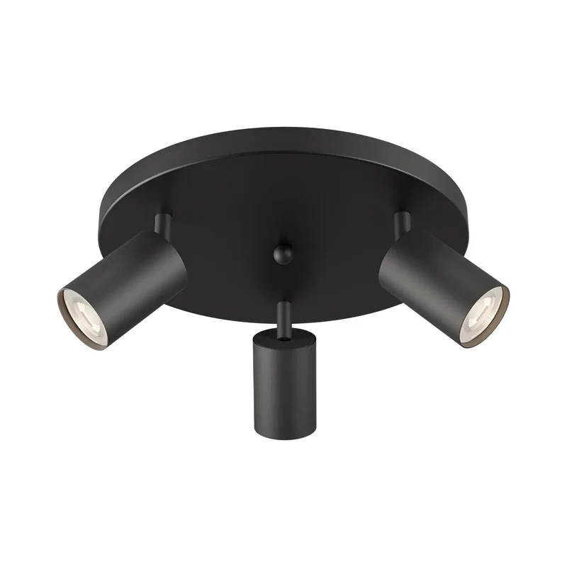 Braytron GU10 Deckenstrahler rund 3-flammig Ø300 mm schwenkbar – Schwarz