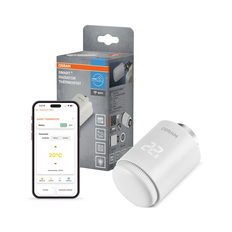 OSRAM SMART+ WIFI smarter Heizungsthermostat, 4.5V, Weiß, 2. Generation