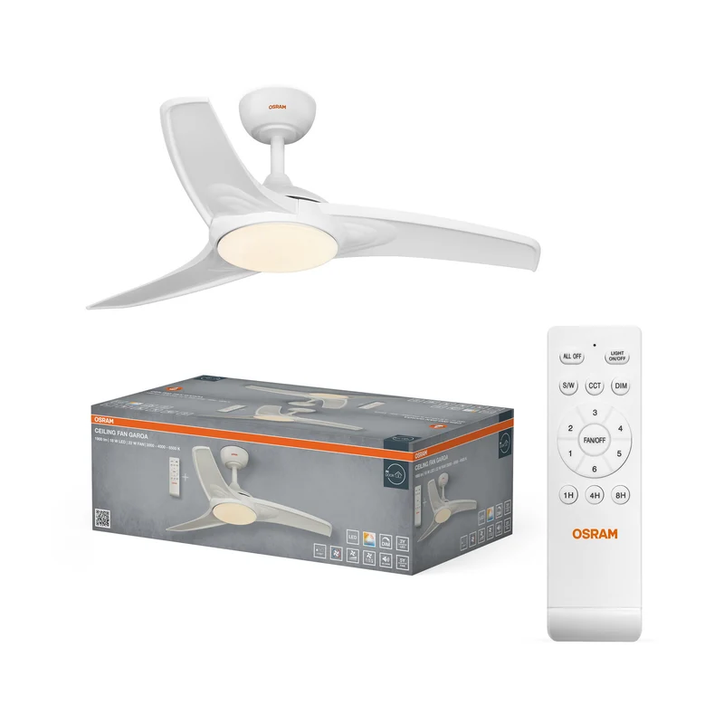 OSRAM LED Deckenventilator Garoa, Weiß, 1065mm, 40W, 1100lm, CCT