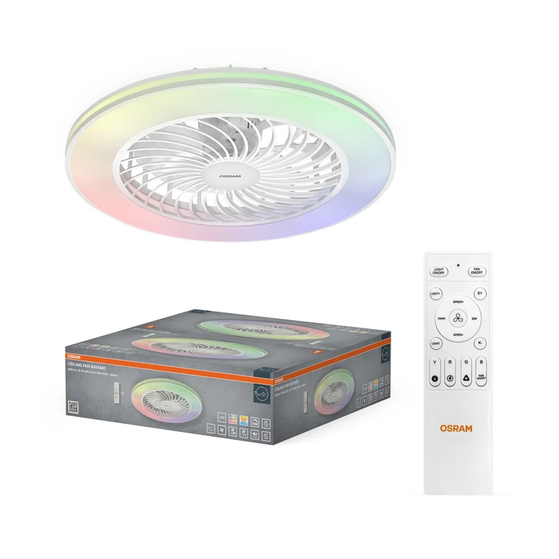 OSRAM LED Deckenventilator Bayamo, Weiß, 58W, 590 mm, RGB-Steuerung