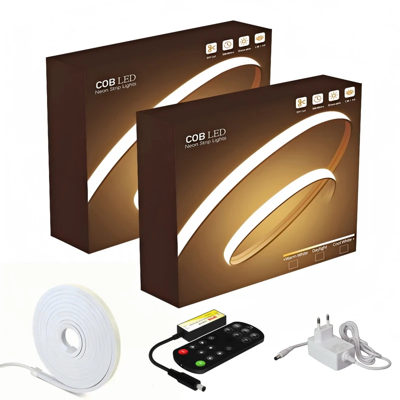COB LED Streifen warmweiß & kaltweiß | dimmbar, zuschneidbar, IP67, 24V – AHULighting