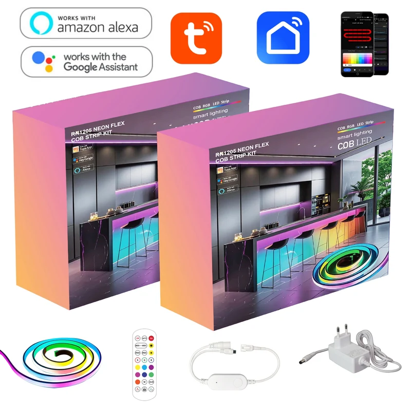 24V RGB LED Strip Set mit IC-Chip | Smart Home Lichtleiste 720LED/m – AHULighting