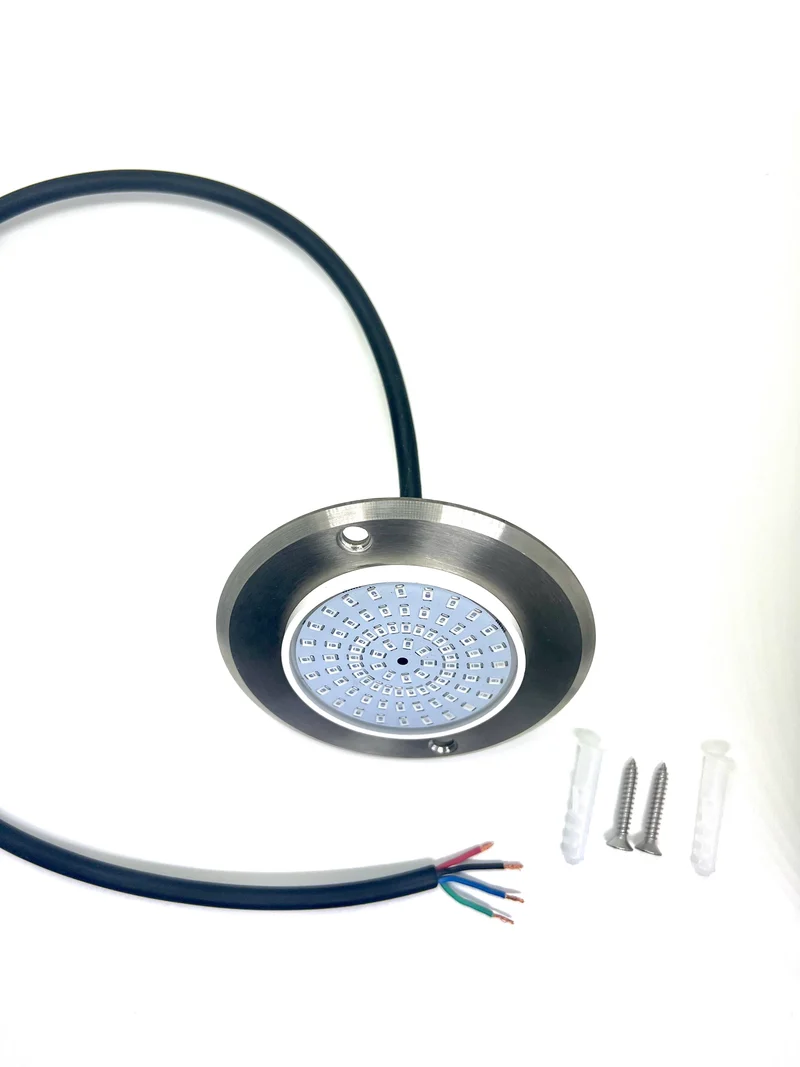 RGB Unterwasser-Poolbeleuchtung 12V | IP68 Edelstahl LED Poolscheinwerfer 9W