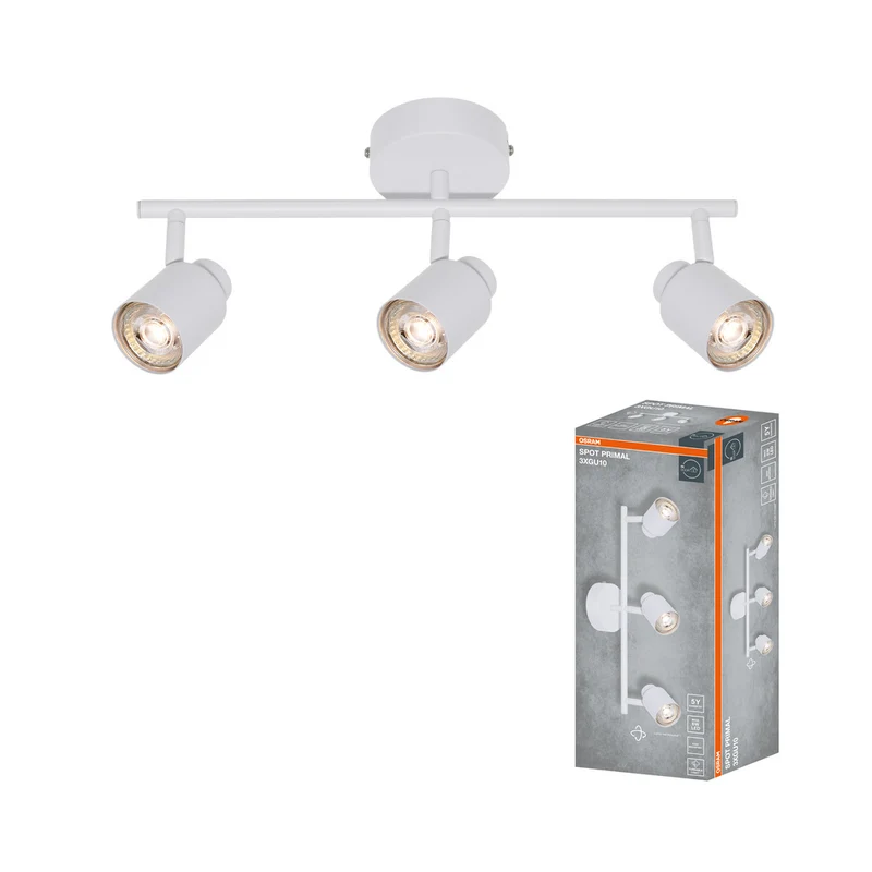 OSRAM 3-Punkt LED Spot PRIMAL, Leuchte, 3xGU10, Weiß
