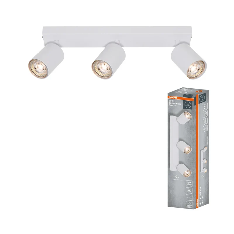 OSRAM 3-Punkt LED Spot ELEMENTAL White, Leuchte, 3xGU10, Weiß, 37 x 13,8 x 6 cm