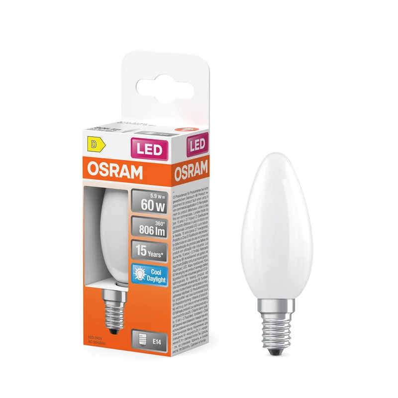 OSRAM LED Retrofit Classic B 5.9W 865 matt E14