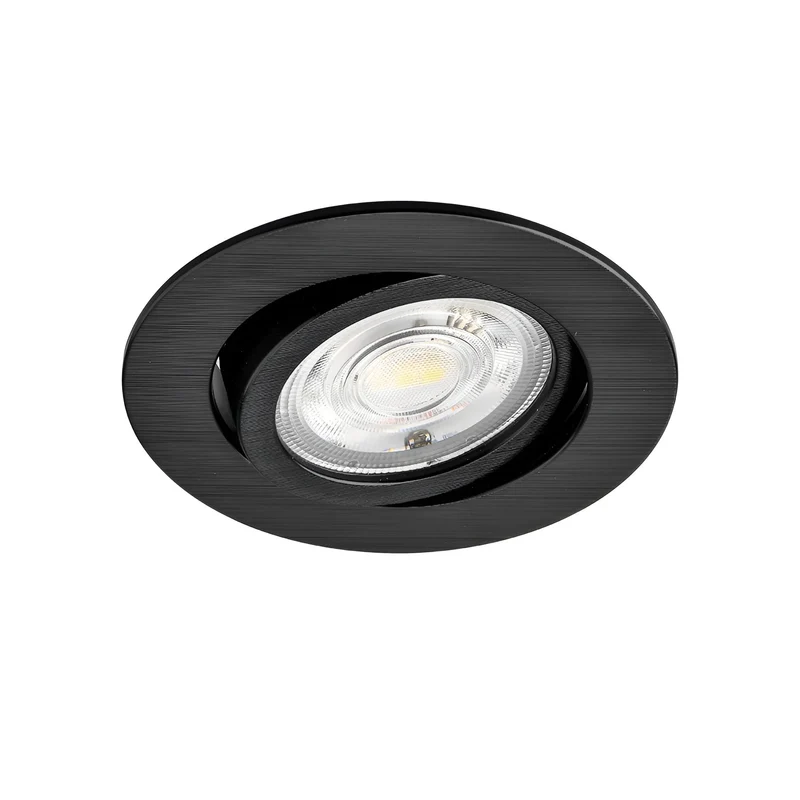 Braytron LED Einbaustrahler 7W 3in1-CCT schwenkbar IP20 rund – Schwarz