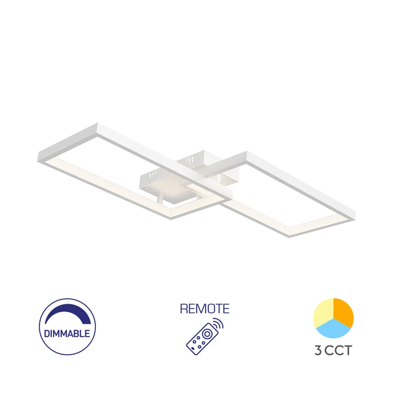 Braytron LED Deckenleuchte Nela 40W 3CCT dimmbar mit Fernbedienung – Weiß