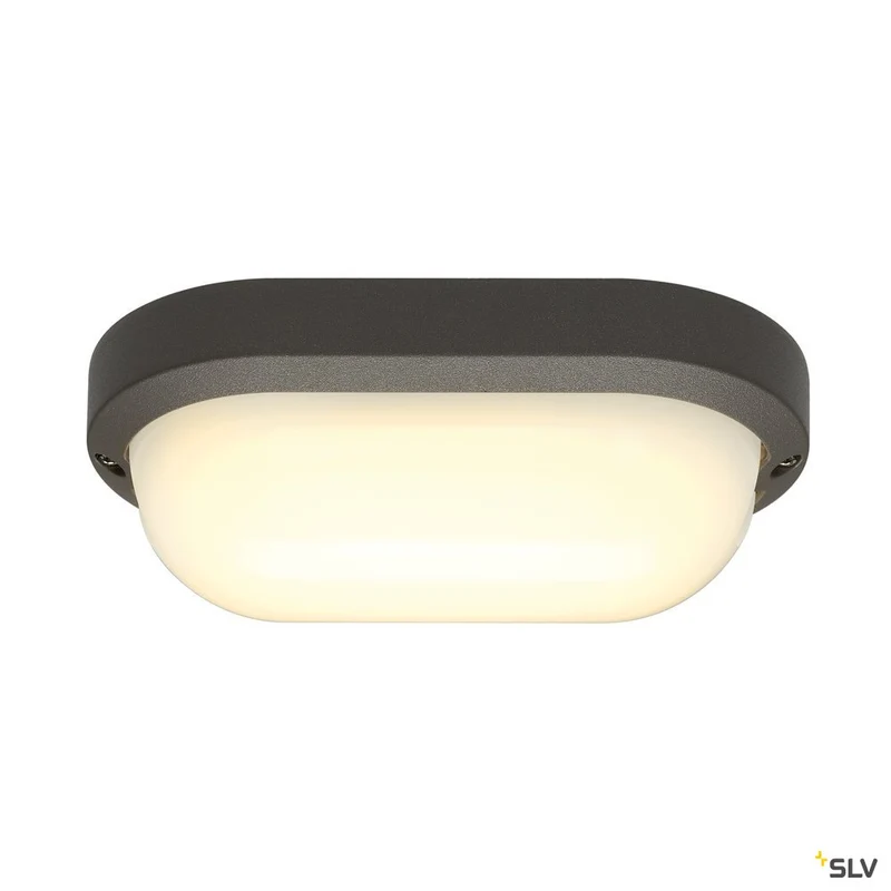 SLV TERANG 2 Wand- und Decken- leuchte, oval, anthrazit, 3000K, IP44