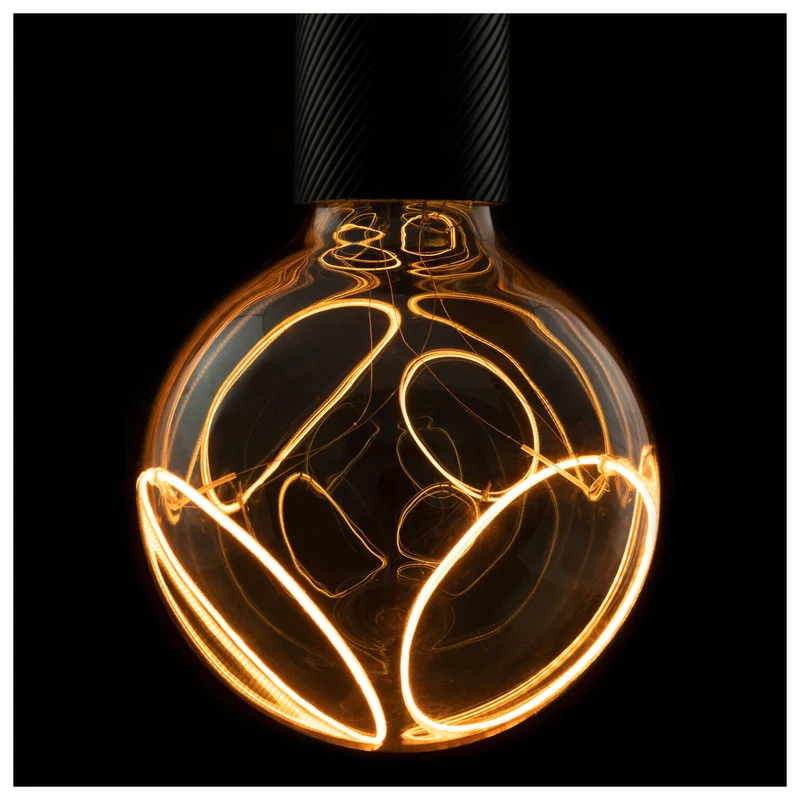 LED Globe 125 2x slanting Soft Curve, LED-Leuchtmittel, smokey, E27, PHASE, 6 W, 1900 K