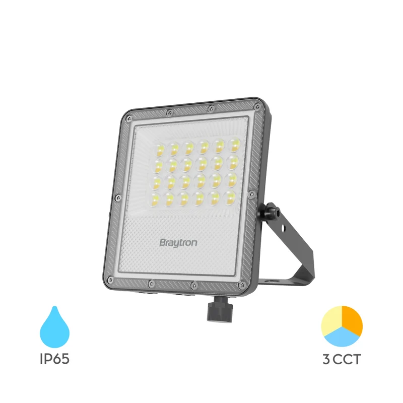 Braytron LED Fluter 20W 2200lm 3CCT IP65 Außenstrahler – Grau