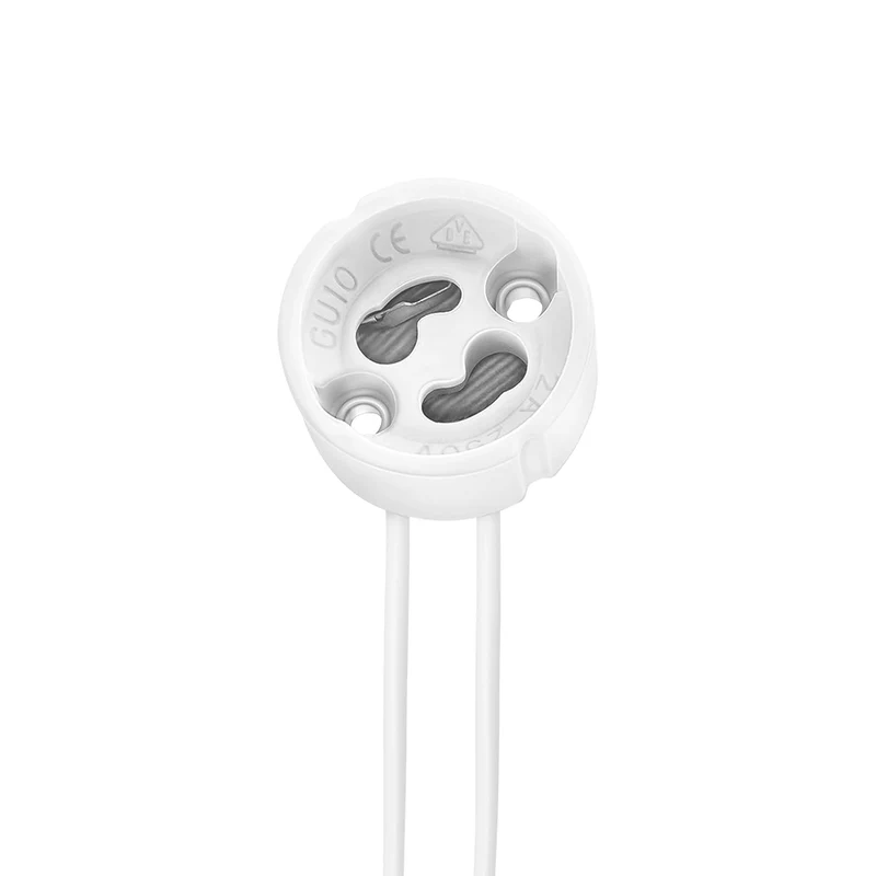 Braytron GU10 Lampenfassung Keramik 230V mit Anschlusskabel – Weiß