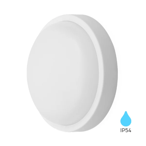 Braytron LED-Bulkhead-Leuchte 12W 3000K IP54 – Rund Ø170 mm, Weiß