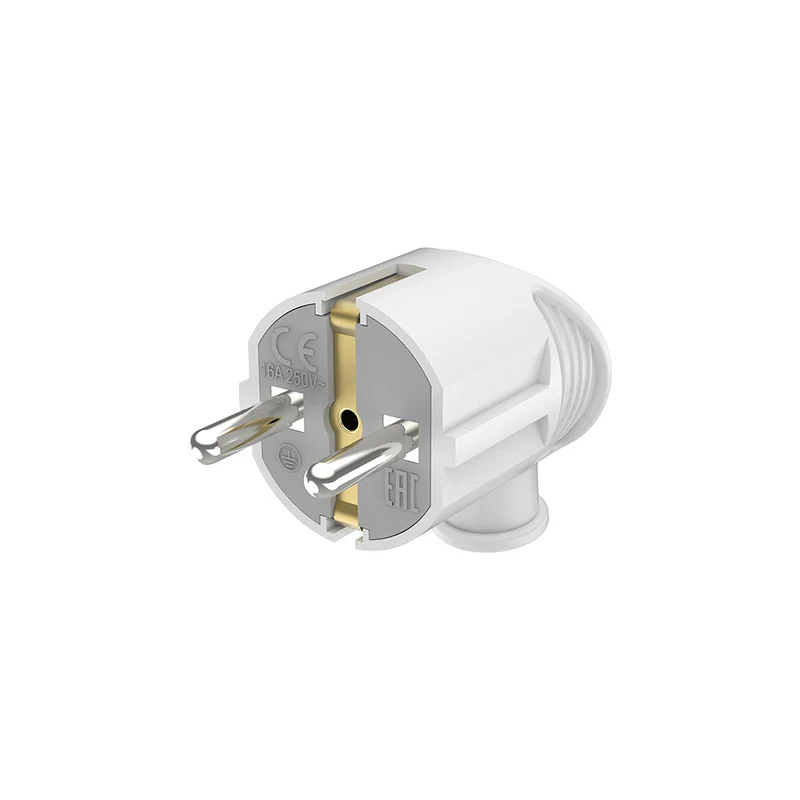 Braytron Schuko-Stecker Typ F ergonomisch – Weiß, IP20