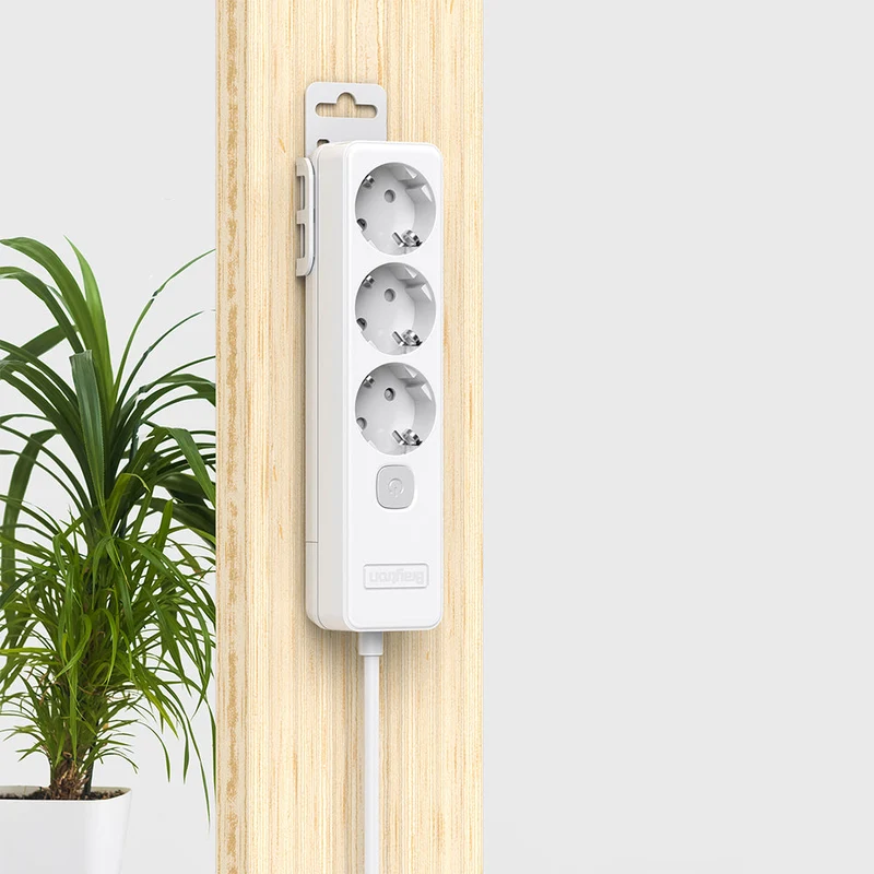 Braytron XLINE 3-fach Steckdosenleiste mit 3 m Kabel und Kindersicherung – Weiß