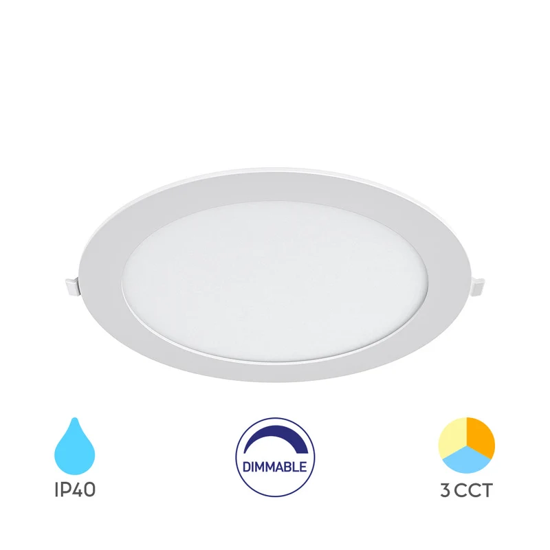 Braytron LED Einbaupanel 18W 3CCT dimmbar rund Ø229mm – Weiß