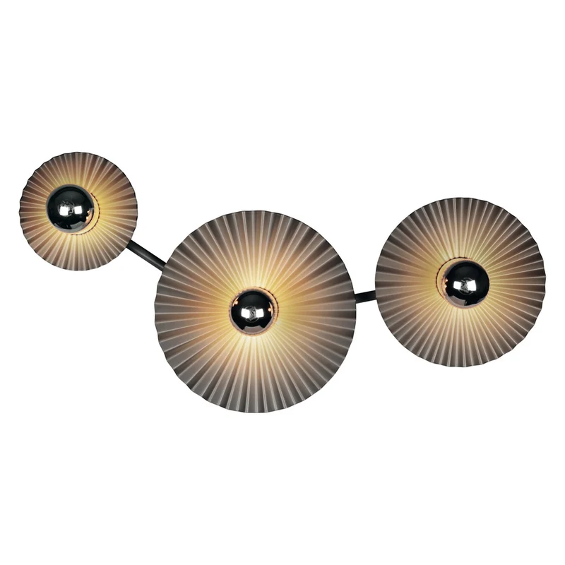 OSRAM DECOR Plisse Wandleuchte 3xE27 Dunkelgrau