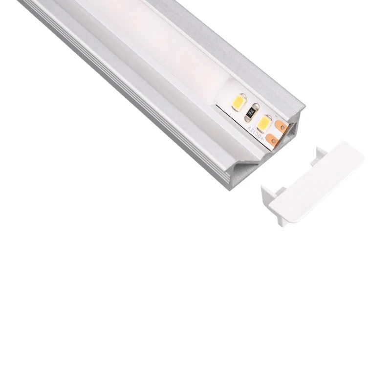 2m Aluminium-Profil mit 45° angewinkelter LED-Streifen-Einlage