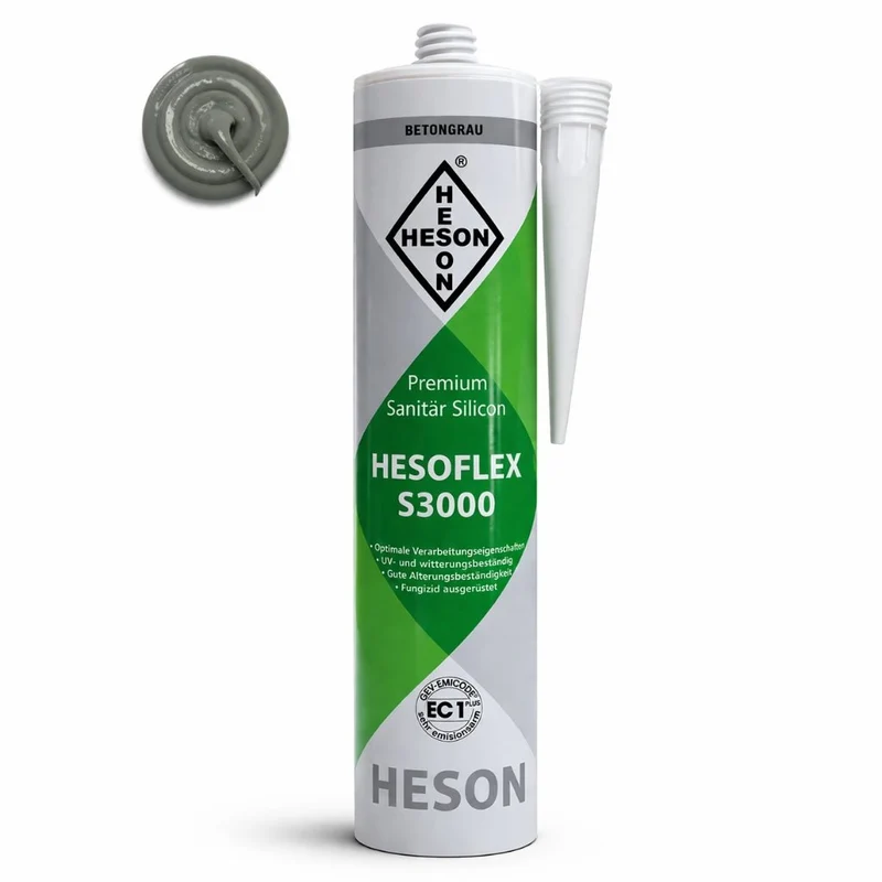 Sanitär Silikon HESOFLEX S 3000 - Betongrau A38 310 ml