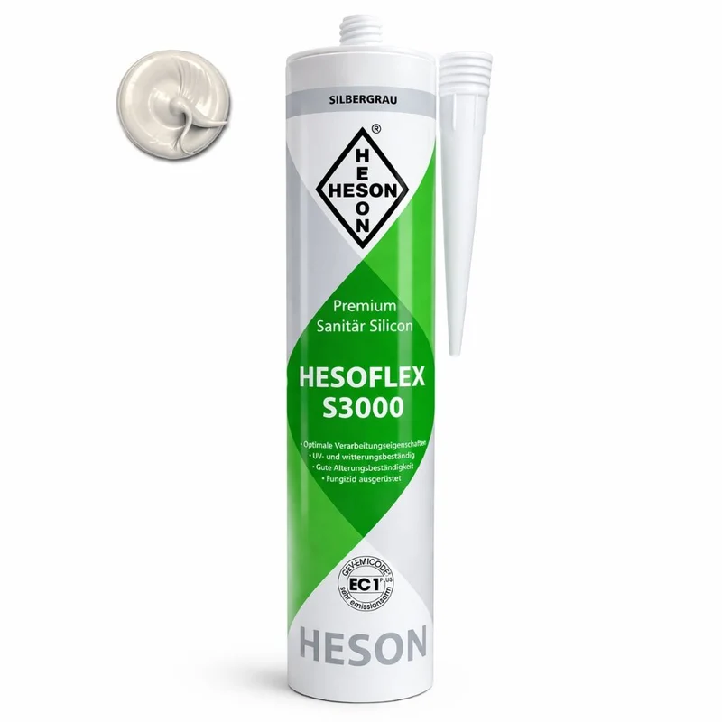 Sanitär Silikon HESOFLEX S 3000 - Silbergrau A62 310 ml
