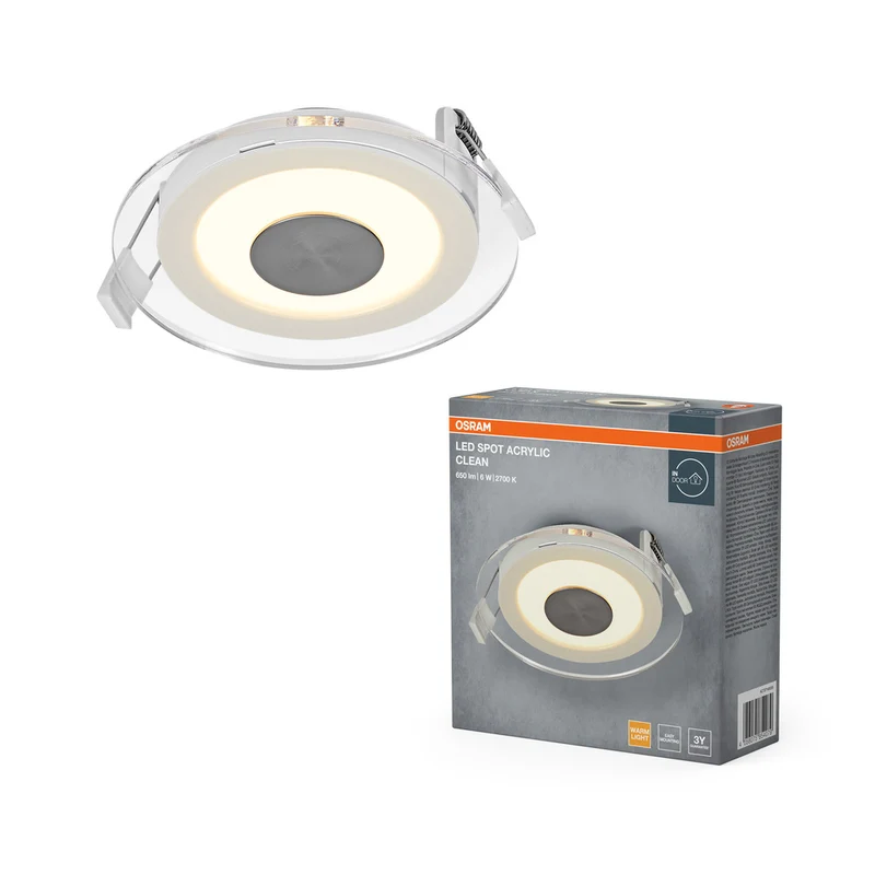 OSRAM LED Spot Acrylic Clean Einbaustrahler 6W Weiß ⌀100 mm