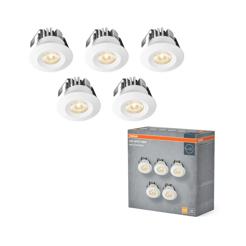 OSRAM LED Mini Spot Set Einbaustrahler 6W 120° Weiß ⌀30 mm