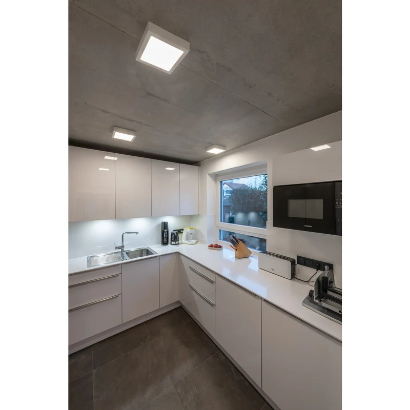 SLV SENSER 24 CW, Indoor LED Wand- und Deckenaufbauleuchte eckig weiß 4000K