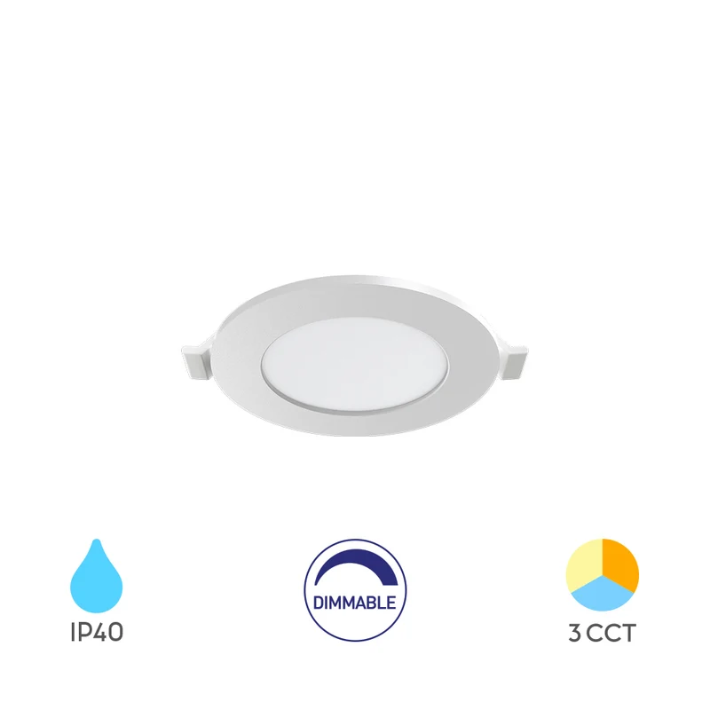 Braytron LED-Einbaupanel 4W 3CCT dimmbar rund Ø85 mm IP40 – Weiß
