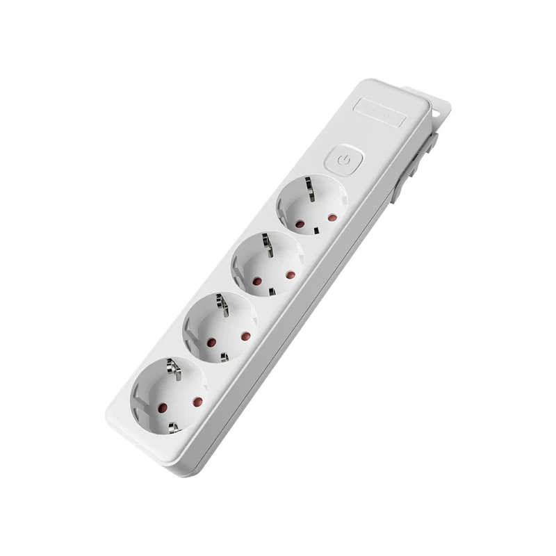 Braytron Steckdosenleiste 4-fach mit Schalter, ohne Kabel – Weiß