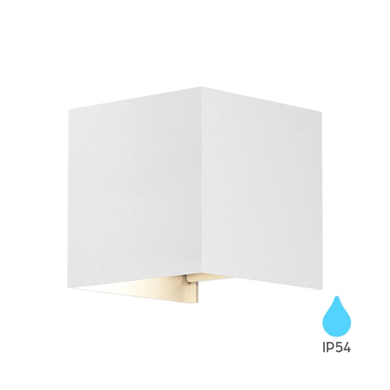 Braytron LED-Wandleuchte Würfel G9 IP54 außen 100 mm – Weiß