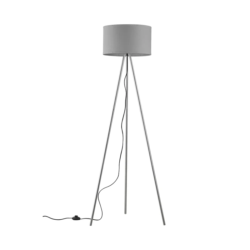 Braytron Stehleuchte E27 mit Dreibein-Gestell, 155 cm, Ø 38 cm – Grau