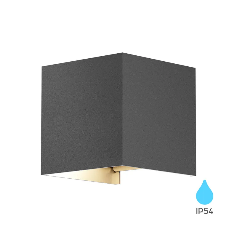 Braytron LED Außen-Wandleuchte Würfel IP54 G9-Fassung – Dunkelgrau