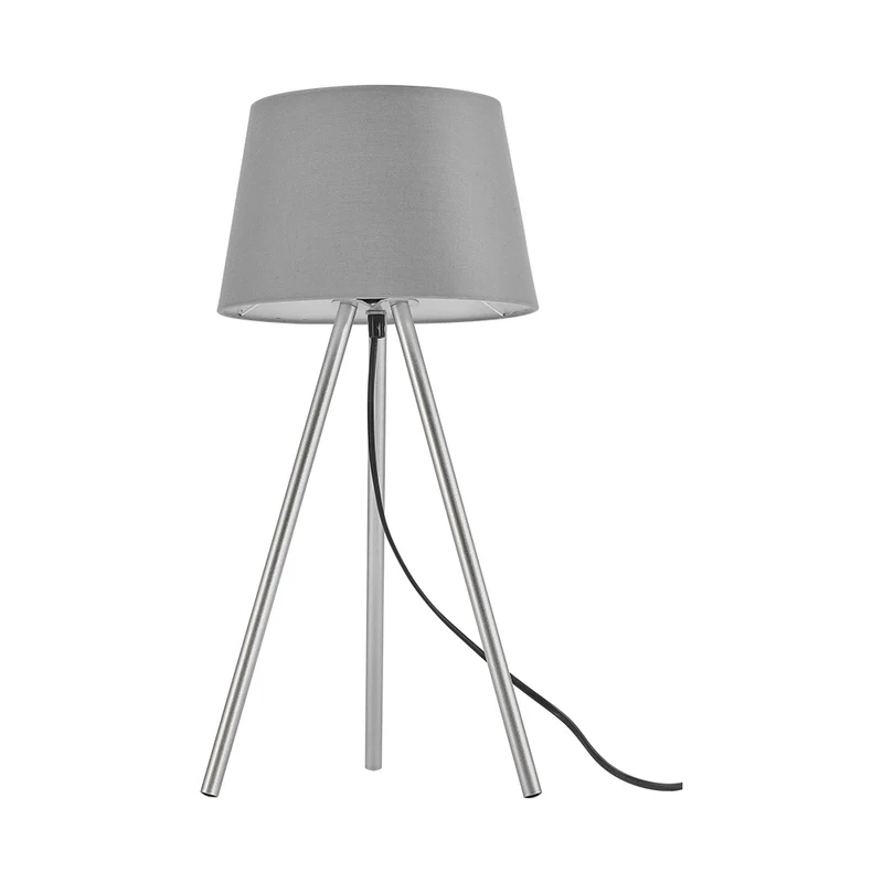 Braytron Tischleuchte E27 Dreibein 48 cm mit Schirm – Grau