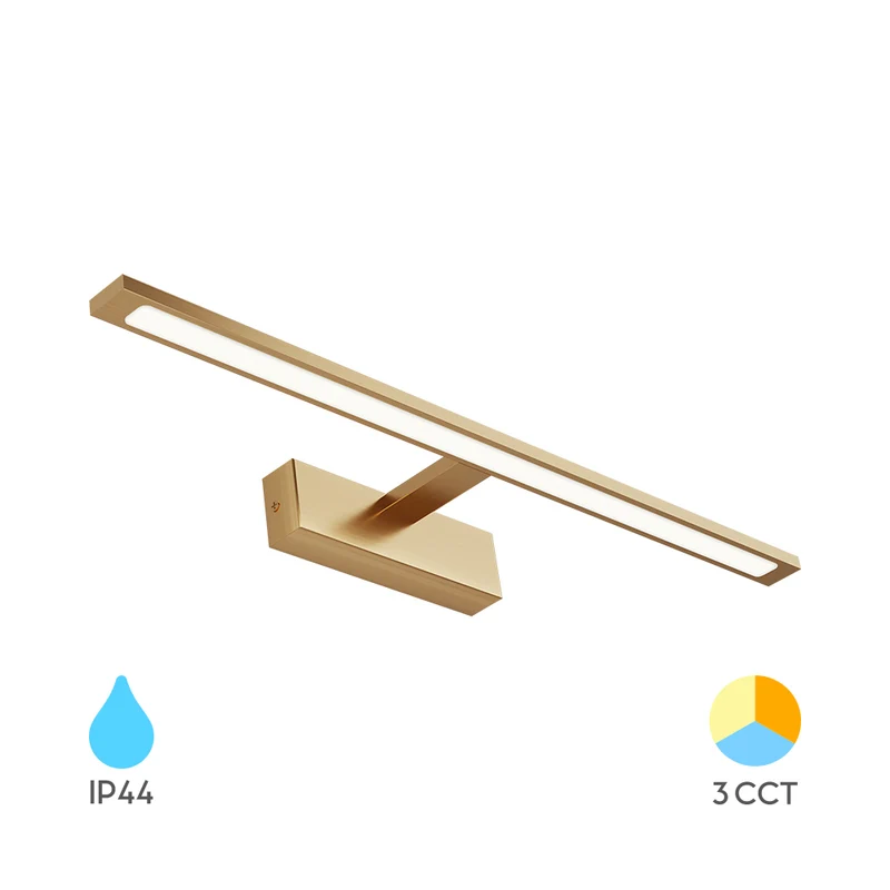 Braytron LED Spiegelleuchte 12W 3CCT IP44 900 lm 60 cm – Gold