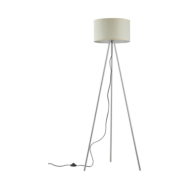 Braytron Stehleuchte E27 mit Dreibein-Gestell, 155 cm, Ø 38 cm – Beige