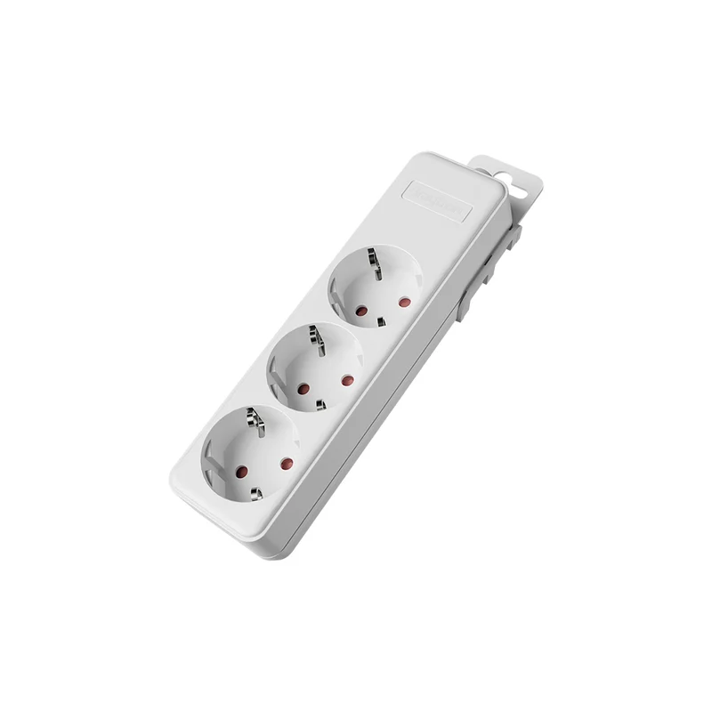Braytron Steckdosenleiste 3-fach ohne Kabel mit Clip-System – Weiß