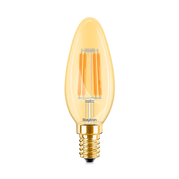 Braytron LED Filament E14 4W 2200K Kerzenform C35 – 10er-Set