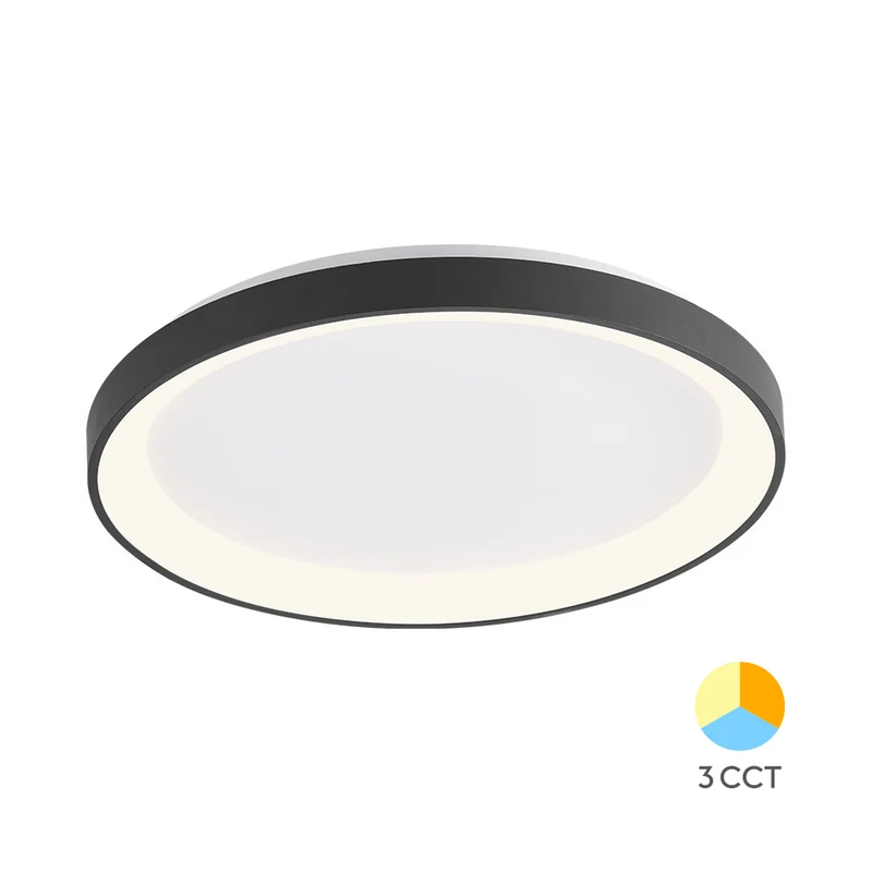 Braytron LED Deckenleuchte Bella 36W 3200 lm 3CCT Rund Ø48cm – Schwarz