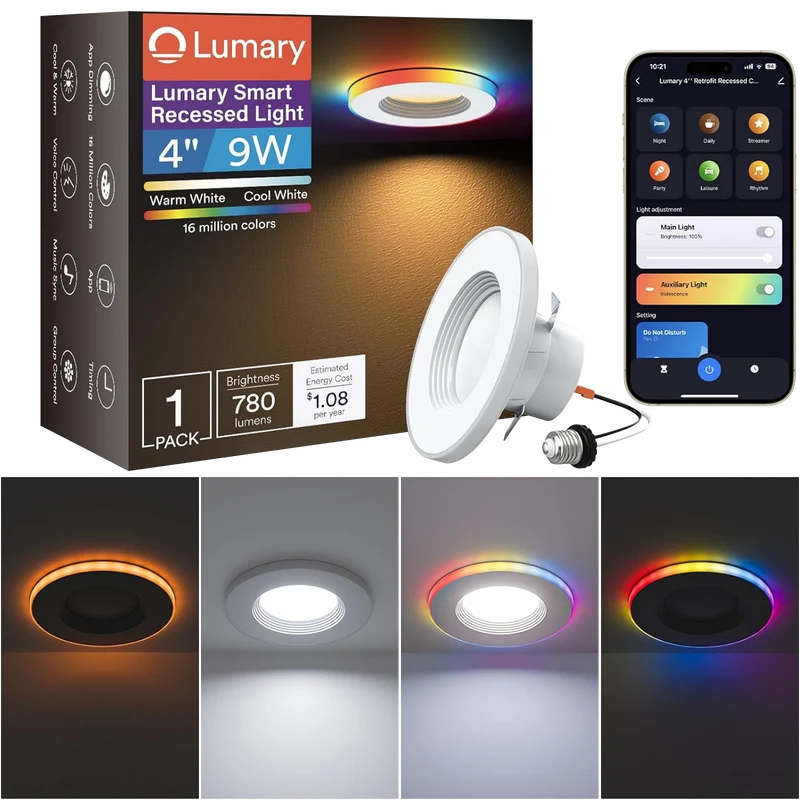 Lumary Smart RGBAI Can Light with Gradient Accent Night Light
