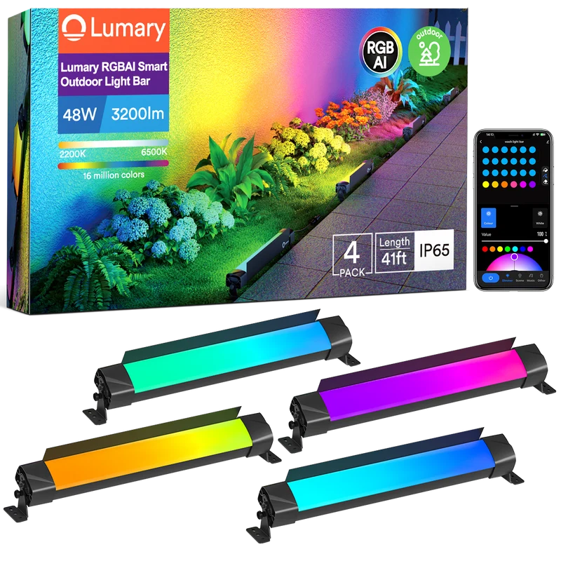 Lumary RGBAI Smart Outdoor Lights Bar (4Pack)