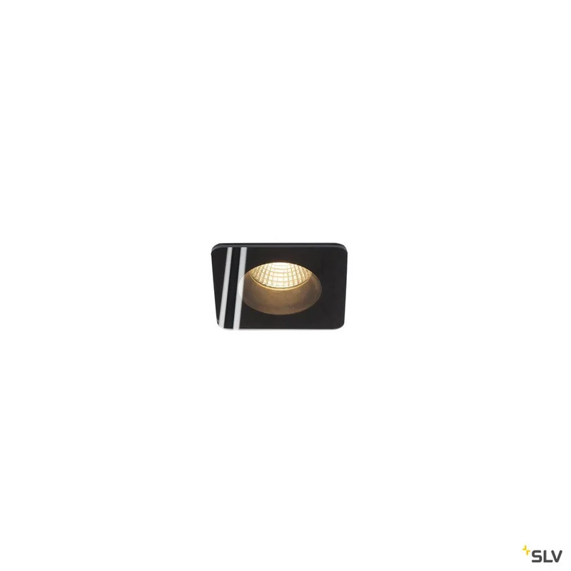 SLV PATTA-F, Deckeneinbauleuchte, eckig, mattschwarz, 38°, 3000K, inkl. Treiber