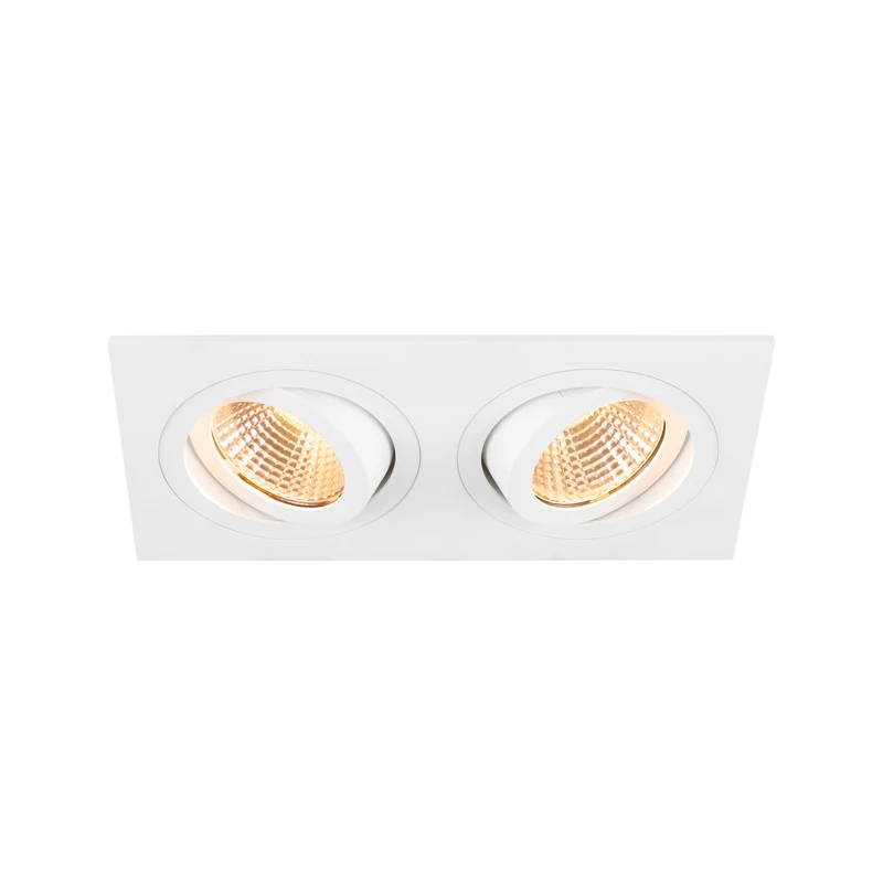 NEW TRIA® 155, Deckeneinbauleuchte, quadratisch, 2700 K, zweiflammig, PHASE, 38°, weiß