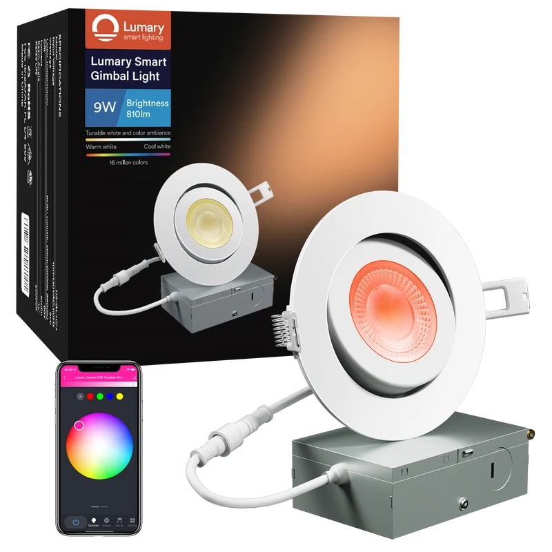 Lumary Wi-Fi Smart Gimbal Recessed Light 4 inch 9W
