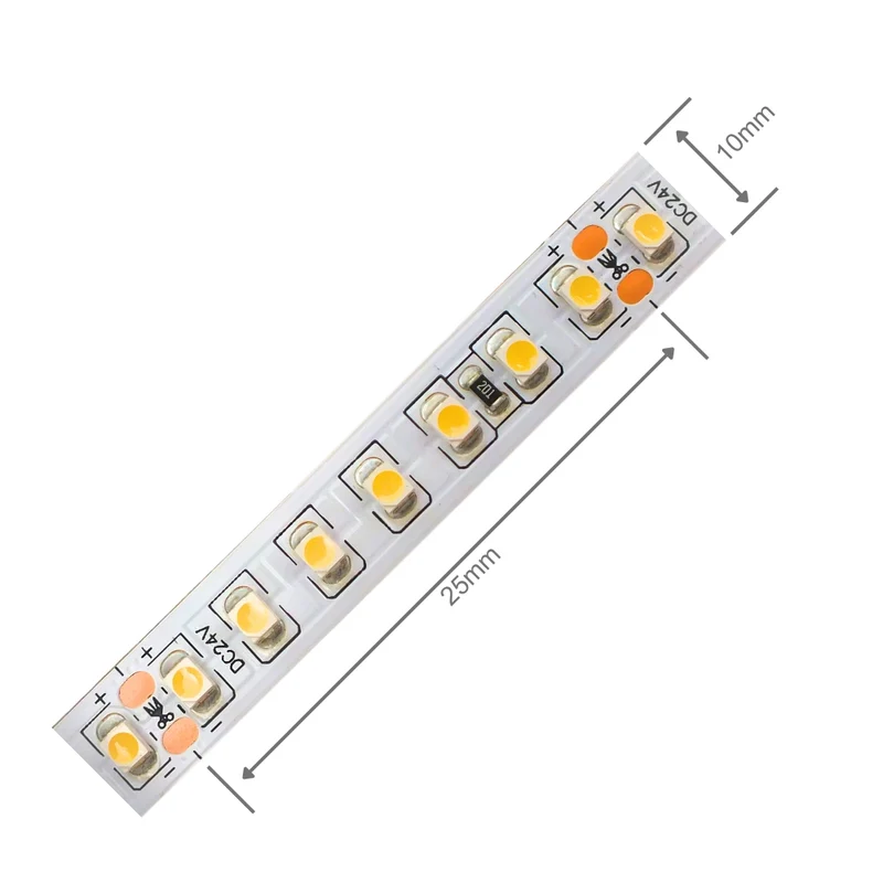 24V LED-Streifen 9,6W/m 140 LEDs/m – CRI>90 Farbwiedergabe