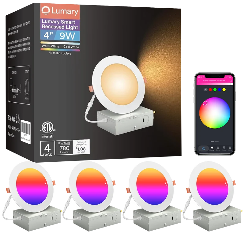 Lumary Wi-Fi Smart Canless Recessed Lighting 4 inch 4PCS