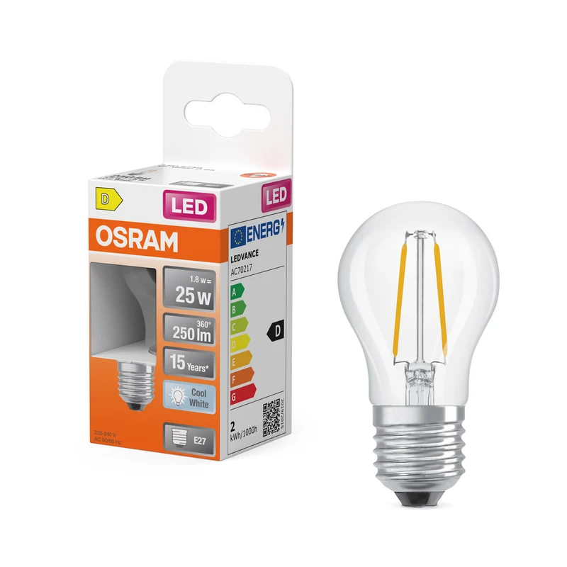 OSRAM LED Retrofit Classic P 1.8W 840 klar E27